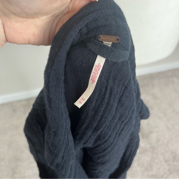 FREE PEOPLE NOT SO BASIC SHIRTDRESS BUTTON UP TUNIC IN BLACK SIZE XS - Picture 12 of 12